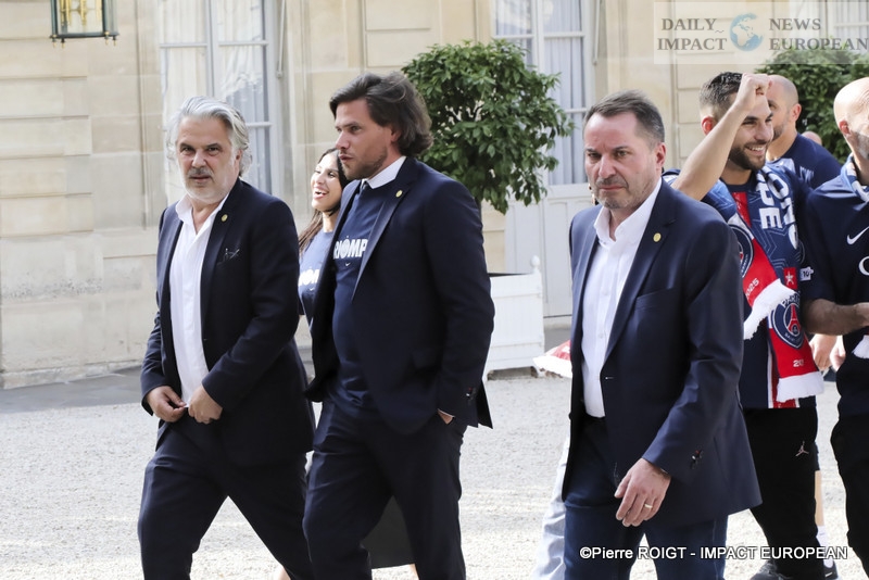 47-PSG-champion-dEurope PSG, European Champions: Emmanuel Macron Welcomes the European Champions at the Élysée Palace
