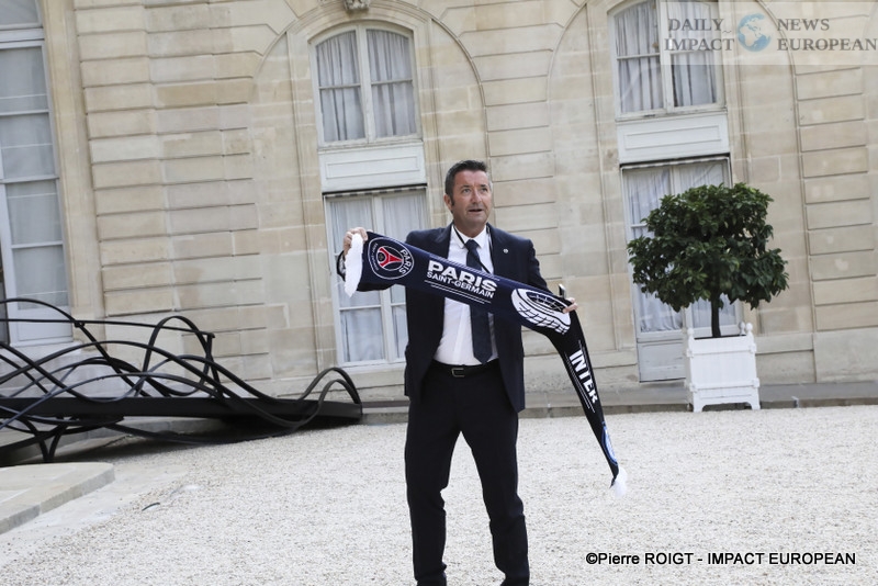 49-PSG-champion-dEurope PSG, European Champions: Emmanuel Macron Welcomes the European Champions at the Élysée Palace