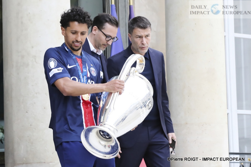 67-PSG-champion-dEurope PSG, European Champions: Emmanuel Macron Welcomes the European Champions at the Élysée Palace