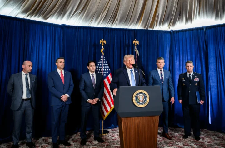 Donald Trump delivers remarks at a press conference following Operation Absolute Resolve