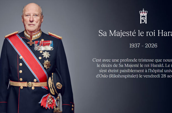 Official announcement of the death of King Harald V by the Royal House of Norway