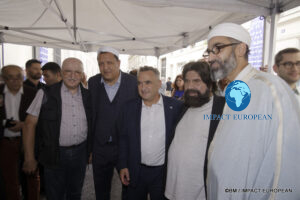 Marek Halter and guests from different faiths at a Rosh Hashanah reception in Paris on September 6, 2026.